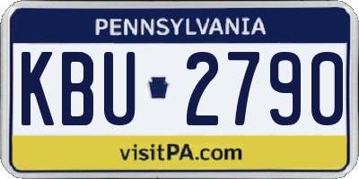 PA license plate KBU2790
