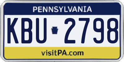 PA license plate KBU2798