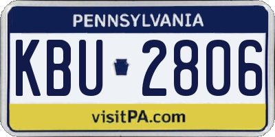 PA license plate KBU2806