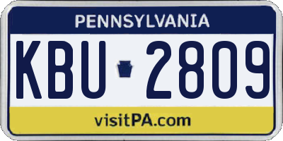 PA license plate KBU2809