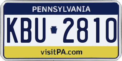 PA license plate KBU2810