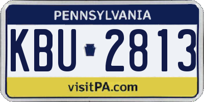 PA license plate KBU2813