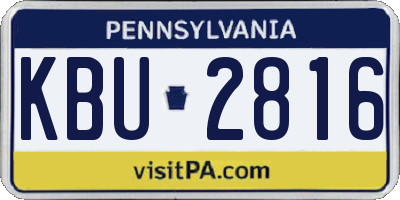 PA license plate KBU2816