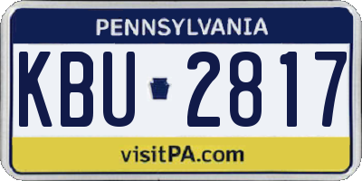 PA license plate KBU2817