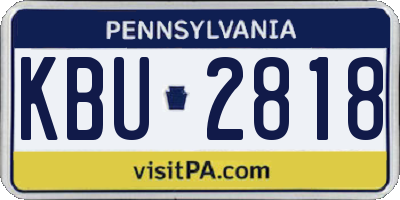 PA license plate KBU2818