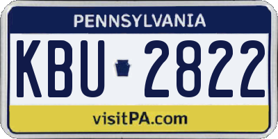 PA license plate KBU2822