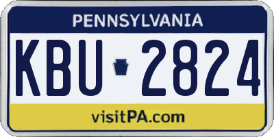 PA license plate KBU2824