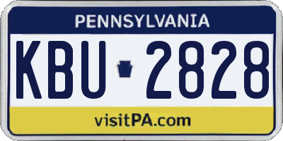 PA license plate KBU2828