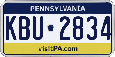 PA license plate KBU2834