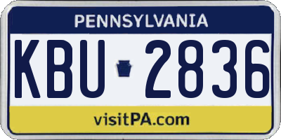 PA license plate KBU2836