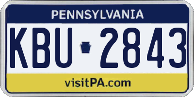 PA license plate KBU2843