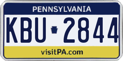 PA license plate KBU2844