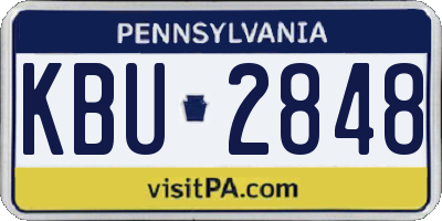 PA license plate KBU2848