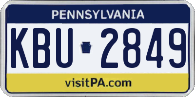 PA license plate KBU2849