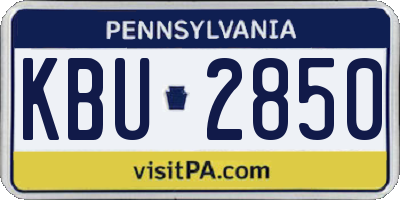 PA license plate KBU2850
