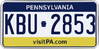 PA license plate KBU2853