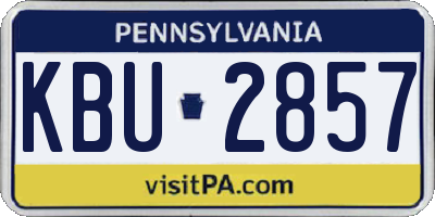 PA license plate KBU2857