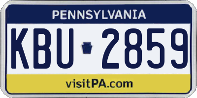 PA license plate KBU2859