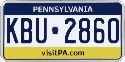PA license plate KBU2860