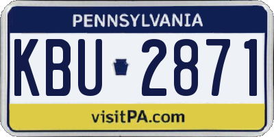 PA license plate KBU2871