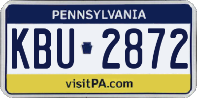 PA license plate KBU2872