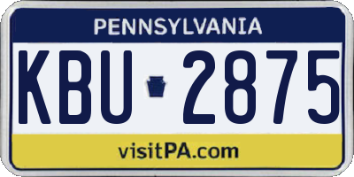 PA license plate KBU2875