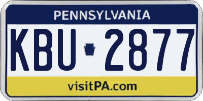PA license plate KBU2877