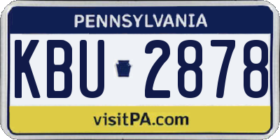 PA license plate KBU2878
