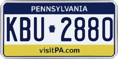 PA license plate KBU2880
