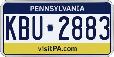 PA license plate KBU2883