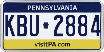 PA license plate KBU2884