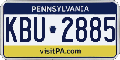PA license plate KBU2885