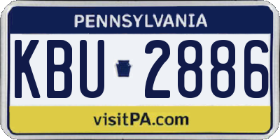 PA license plate KBU2886