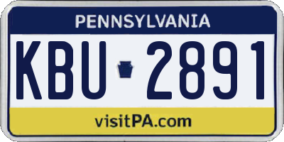 PA license plate KBU2891