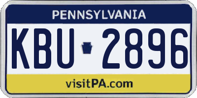 PA license plate KBU2896