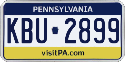 PA license plate KBU2899
