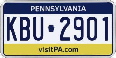 PA license plate KBU2901