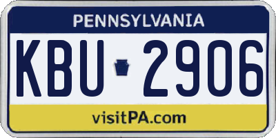 PA license plate KBU2906