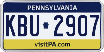 PA license plate KBU2907