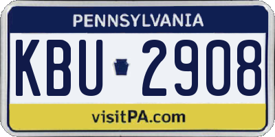 PA license plate KBU2908