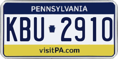PA license plate KBU2910