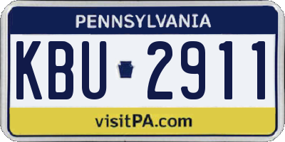 PA license plate KBU2911