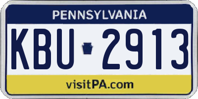 PA license plate KBU2913