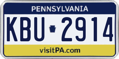 PA license plate KBU2914
