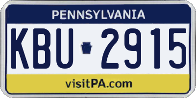PA license plate KBU2915