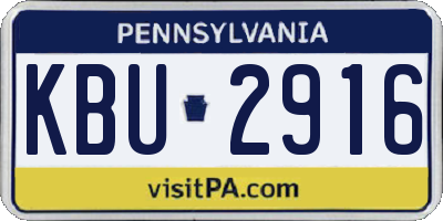 PA license plate KBU2916