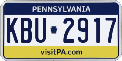 PA license plate KBU2917