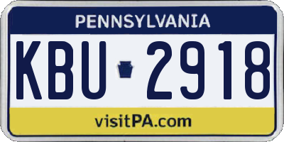 PA license plate KBU2918