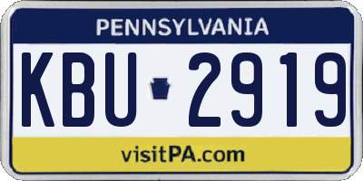 PA license plate KBU2919