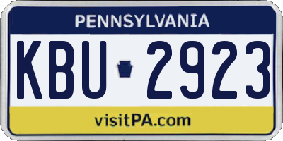PA license plate KBU2923